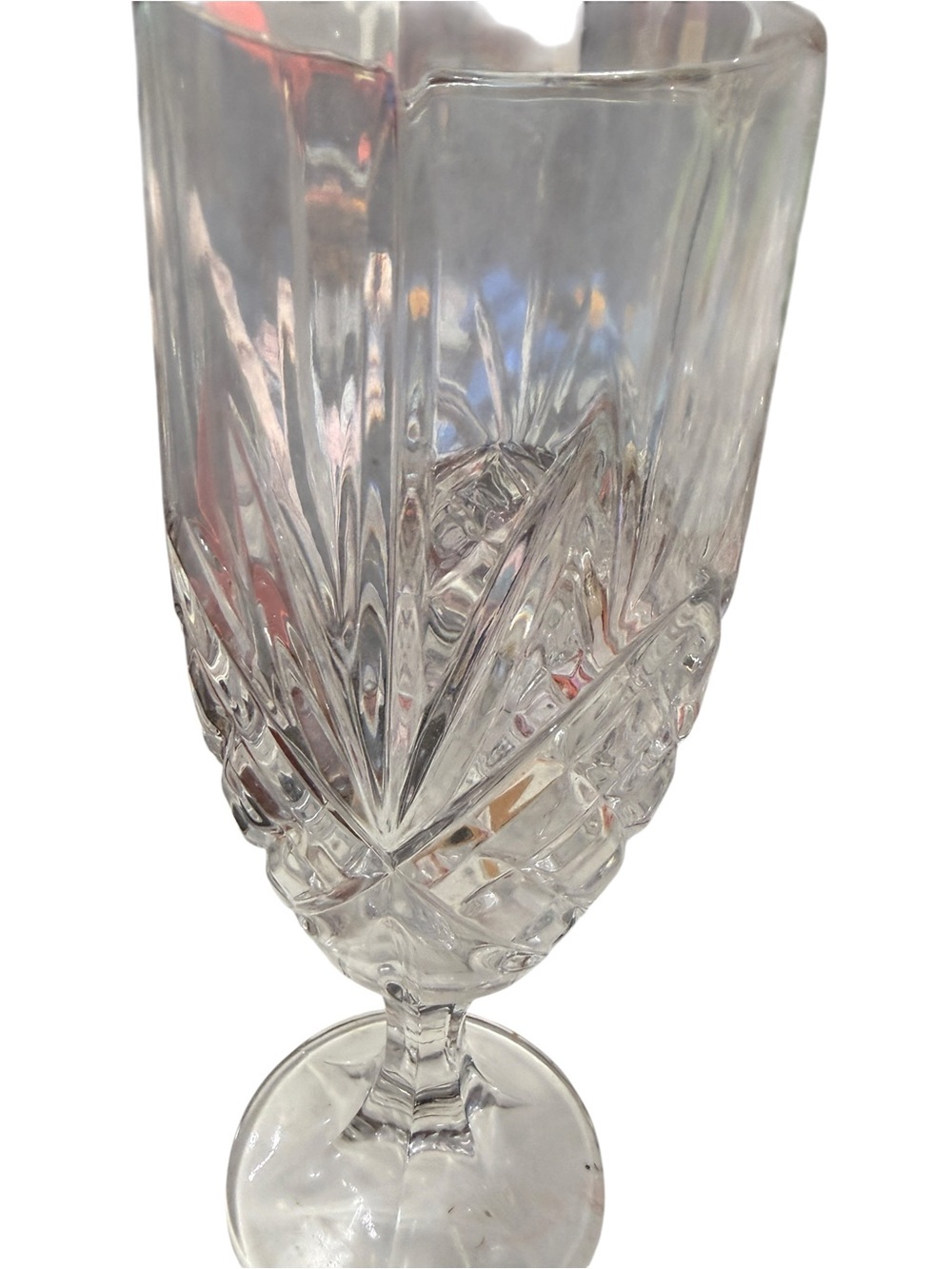 Clear Cut-Pattern Crystal Goblet - Clear